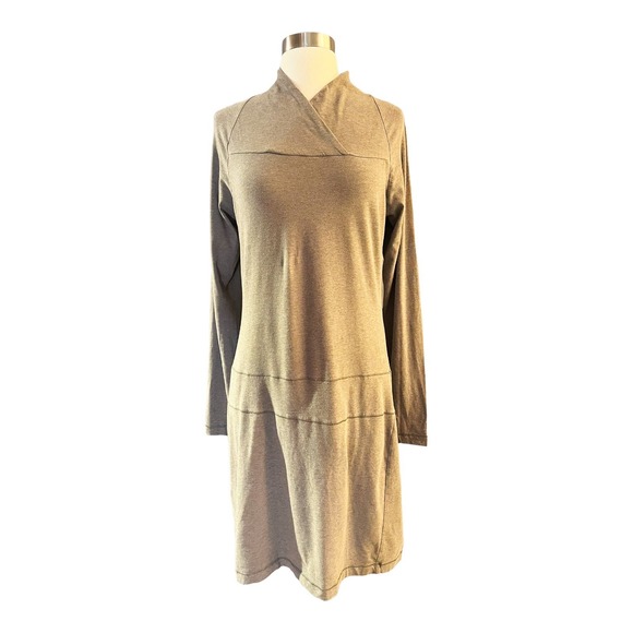 LOLE Jersey Dress Activewear Tan Hoodie Long Sleeves Medium EUC - Picture 7 of 7